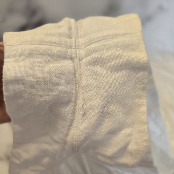 Tory Burch White 100% Linen Drawstring Paperbag Waist Coverup Shorts Size Large - Picture 7 of 8